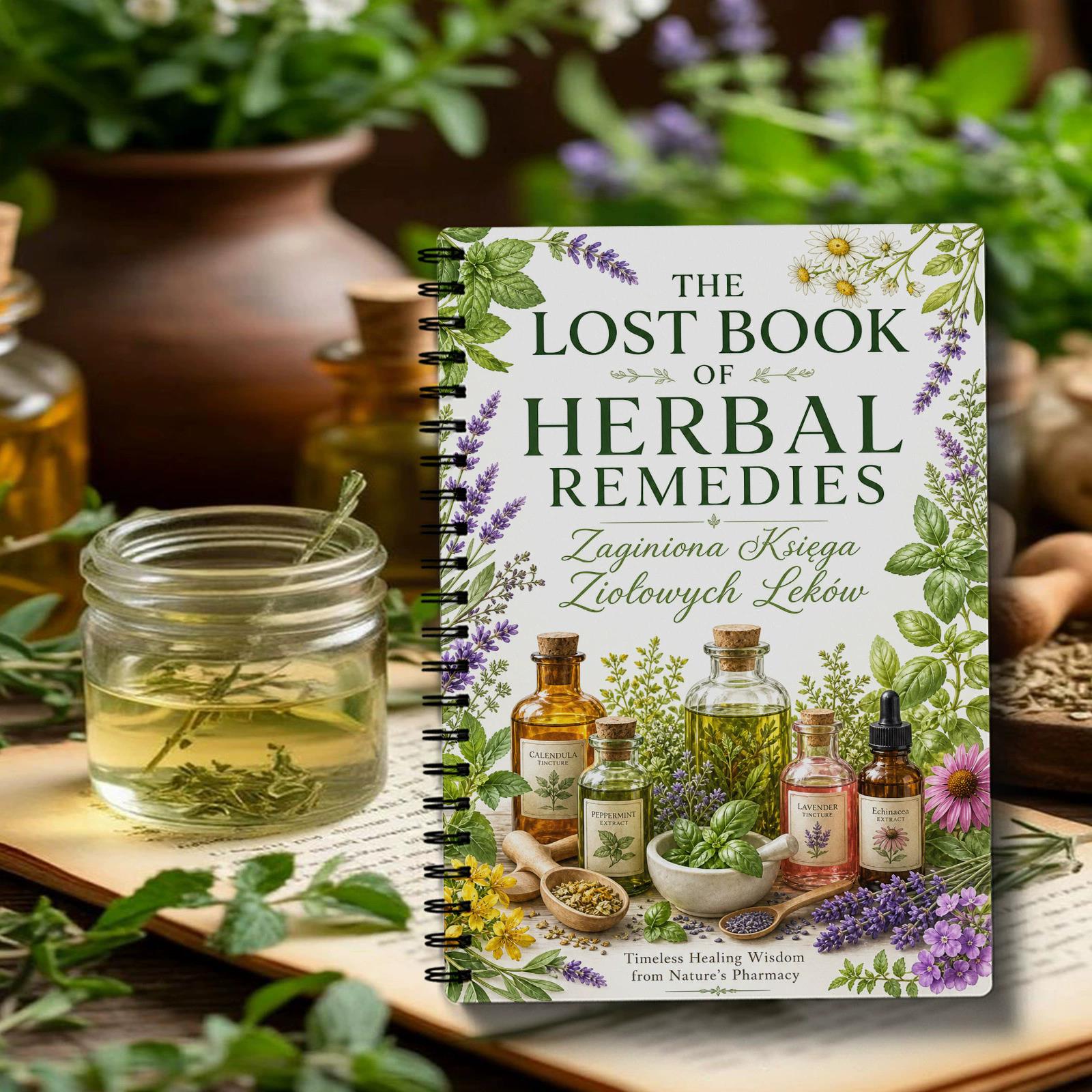 Herbal Wellness Remedy - Caderno Espiral de Remédios Herbais Edição